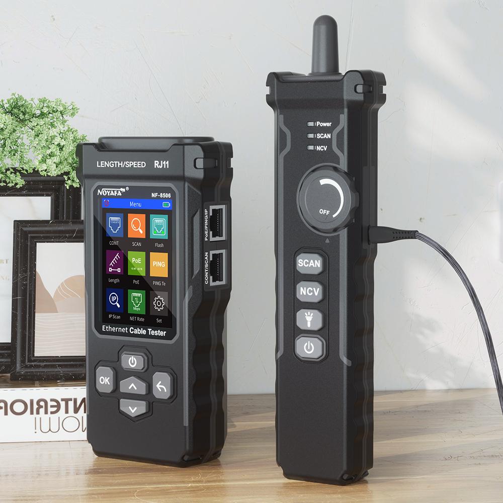 Тестер сетевого кабеля NOYAFA NF-8506 поддерживает тест PING/сканирование IP/скорость сетевого порта Многофункциональный инструмент для поиска кабелей