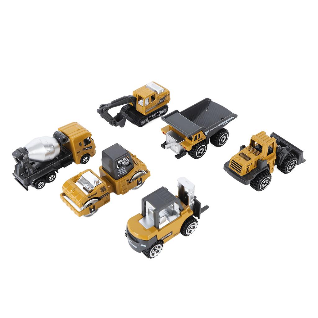 6pcs 1:64 Construction Vehicle Toy Mini Decoration Alloy Construction Vehicle Car for Children