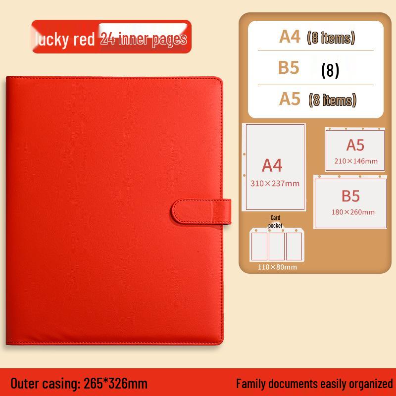 A4B5 Family Document Organizer: Loose-leaf Binder for Tickets, Certificates, Pregnancy & Postpartum Check-up File Management