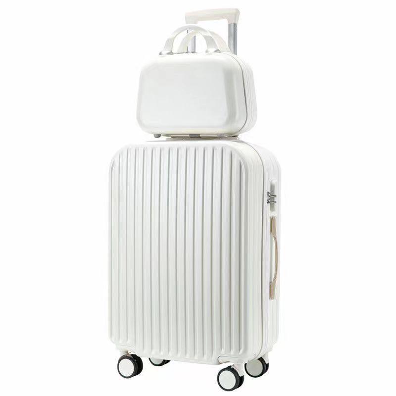 Прочный корейский чемодан на колесах: Стильный, прочный дорожный чемодан для студентов и женщин с кодовым замком, для мужчин доступна кожаная опция.