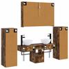 Bathroom Furniture Set 6 pcs Smoked Oak