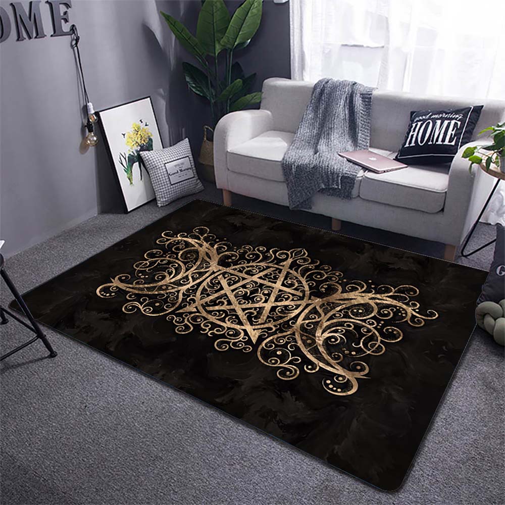 Triple Moon Goddess Carpet Wicca Goth Subculture Rock Romance Non-slip Doormat Mat Hallway Entrance Door Rug Bedroom Decor