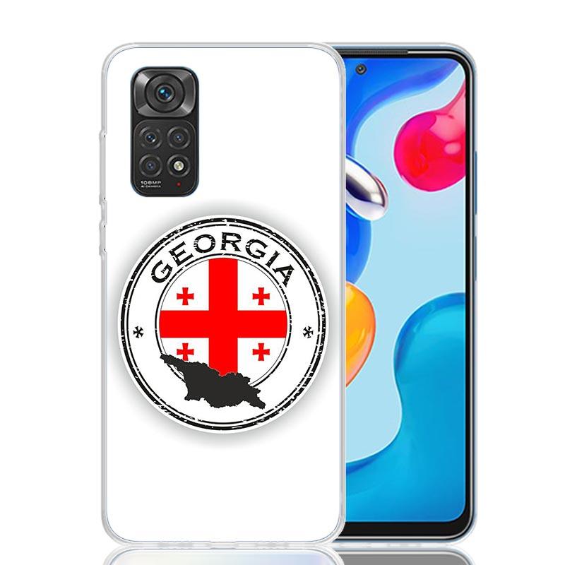 Чехол для телефона с флагом Грузии для Xiaomi Redmi Note 15 14 13 12S 12 Pro Plus 11S 11E 11 11T 10S 10 Арт Мягкий чехол с рисунком Redmi Note 1