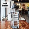 2 Liter Sports Water Bottle With Straw Men Women Fitness Water Bottles Outdoor Cold Water Bottlesc With Time Marker Drinkware