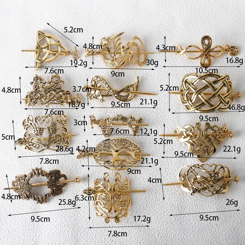 Европейская и американская ретро заколка для волос с кельтским узлом - Металлическая корона для высокой прически