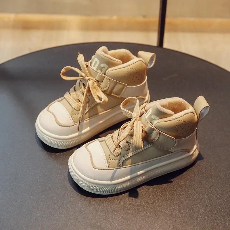 High Top Children Casual Shoes Winter Sneakers for Kids Boys Girls Non-slip Sport Shoes for Child Trainers Booties G10201