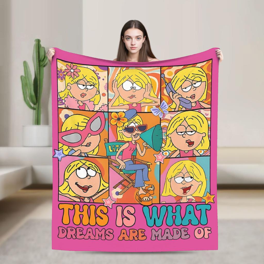 cartoon retro children vintage comedy girl Lizzie McGuire Knitted Blankets Wool Throw Blanket Bedding Couch Bedspread