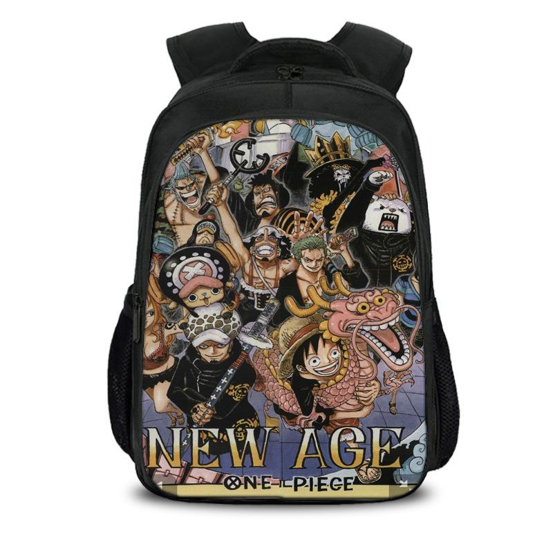 One Piece Monkey D. Luffy Double Layered Backpack School Bags Rucksack Rucksack Bookbag Travel Large Capacity Backpacks