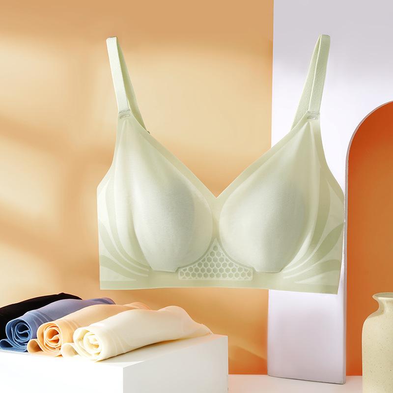 Cool rabbit ears, no traces, skin-friendly and small collection of secondary breasts, anti-sagging, no steel ring bra, breathable