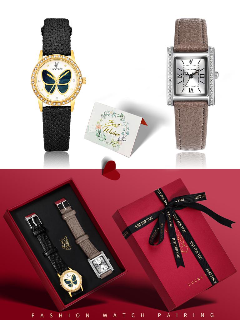 Tomi Luckyfox Luxury Halloween Christmas Gift Quartz Watch Set New Trending Wrist Watches for Girls Montre Femme Reloj with Box