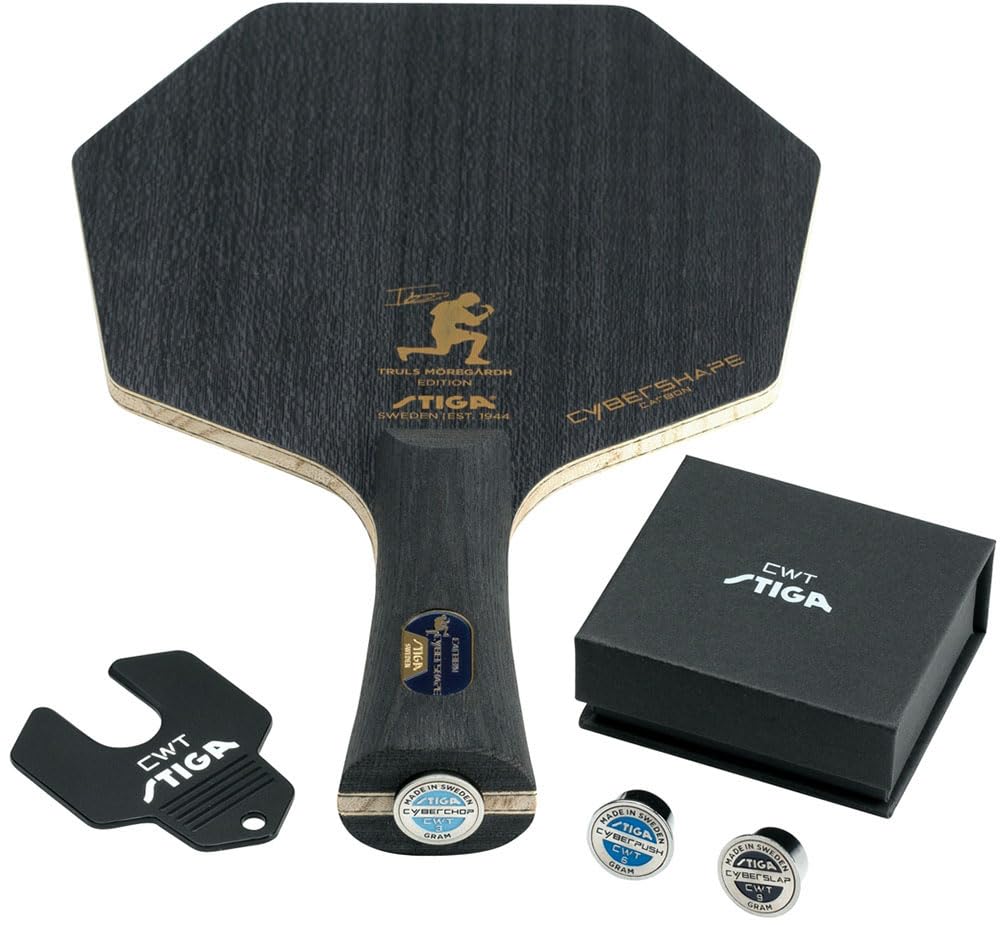 STIGA Настольный теннис Шестиугольная ракетка Cyber Shape Carbon CWT Версия Trulus Рукоятка Shakehand Прямая 1602-0203-37(СТР)