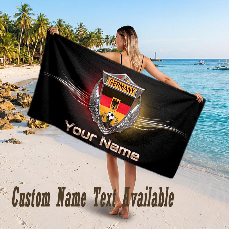 Germany national football team Design Beach Towel Custom Text Large Towel for Beach Vacation