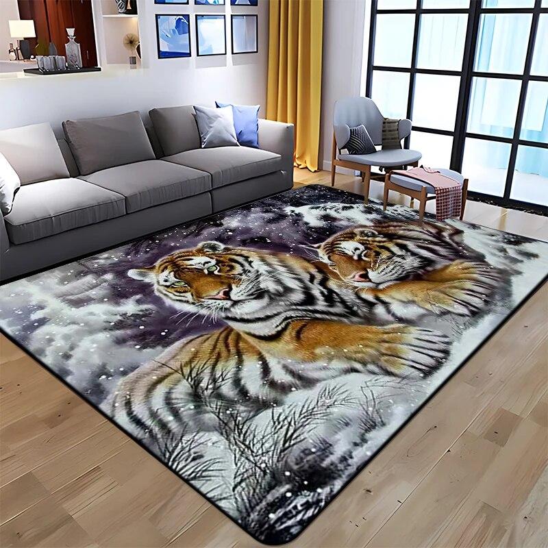 3D Printing Tiger Beauty Printed Carpet for Living Room Non-Slip Area Rug Bedroom Modern Home Decoration Yoga Mat Dropshipping