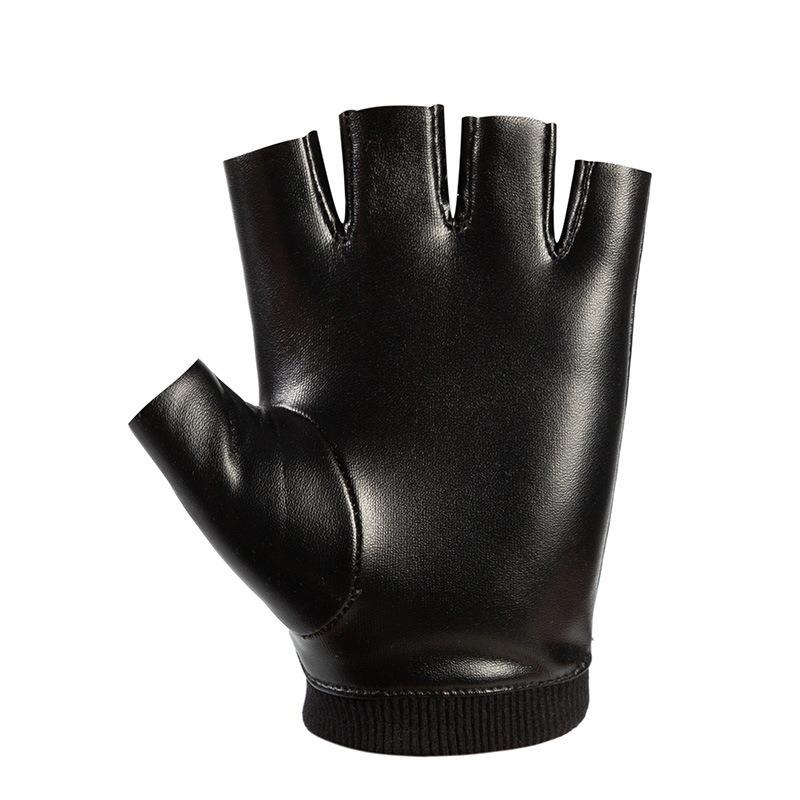 Кожаные перчатки без пальцев Новые мужские и женские модные теплые и холодные перчатки без пальцев Уличные велосипедные спортивные кожаные перчатки