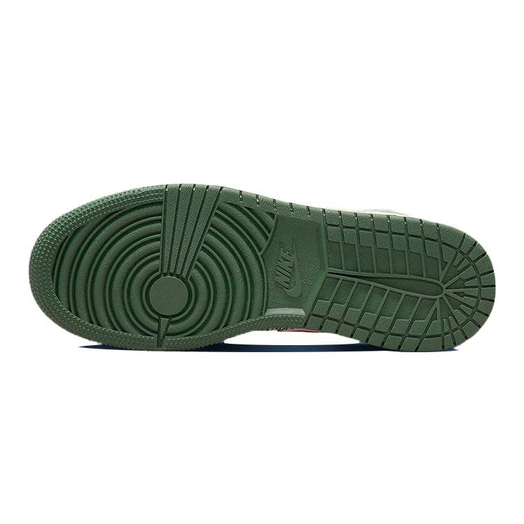 Air Jordan 1 Mid SE Grade School 'Stitch' (Unisex) Sail / Psychic Blue / Vivid Green / Safety Orange Kids' Basketball Shoes DX2462 100