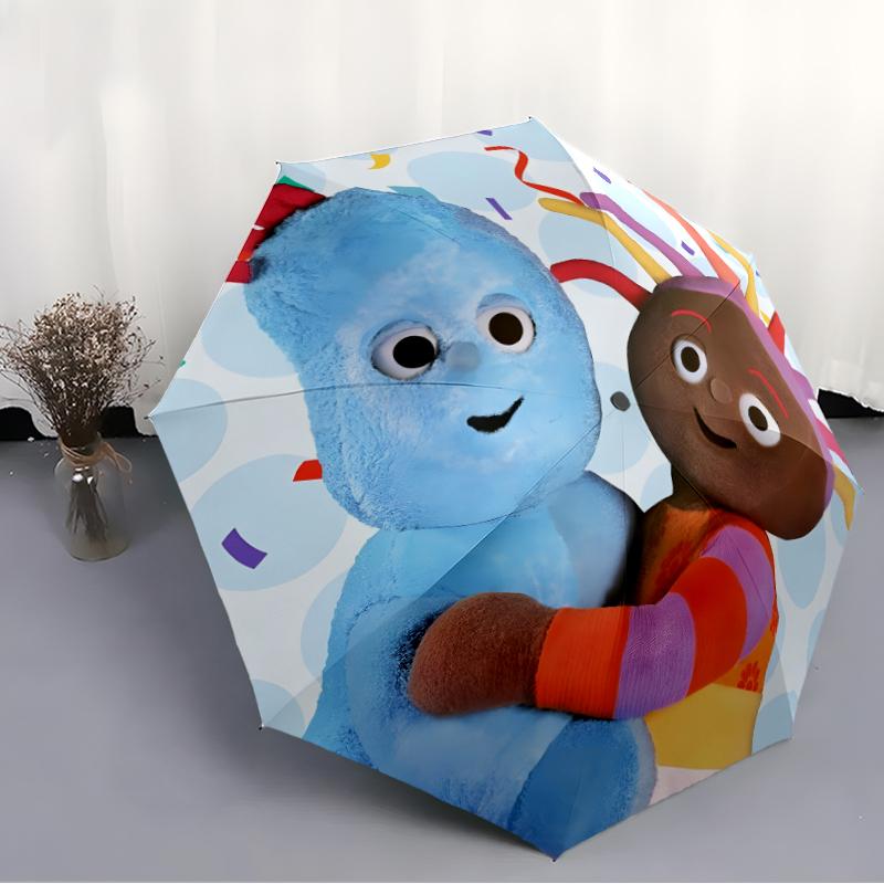 In the Night Garden Fashionable Automatic Opening/Closing Folding Umbrella. Portable and Foldable, Ideal for Gift, Travel, and Daily Use.