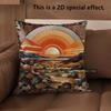 D Bohemian Desert Sunset Print Throw Pillow Covers Pattern Cushion Cover Suitable For Sofa Bedroom Car Pillow Cover