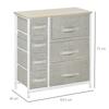 Chest of Drawers, Sideboard, 7 Foldable Fabric Drawers, Metal Frame, 63.5 x 30 x 71 cm, Light Gray