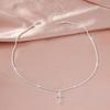 Women Necklace Cross Pendant Shimmering Surface Adjustable Length Neck Jewelry Daily Wear Gifting