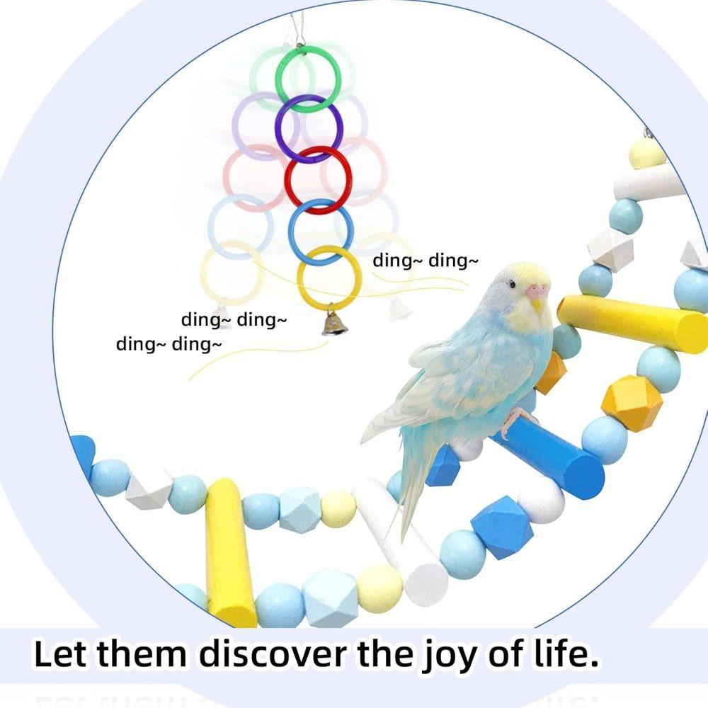Colorful Wooden Parrot Ladder 8/10/12 Step Ladders Bird Perch Stand Toy  Bird Cage Decoration