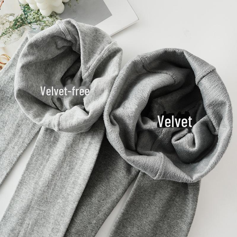 "Серые хлопковые бархатные облегающие колготки на осень-зиму"