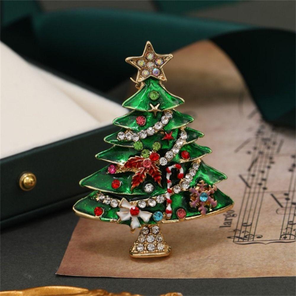 Clothes Accessories Christmas Brooch Korean Style Christmas Tree Brooch Gift