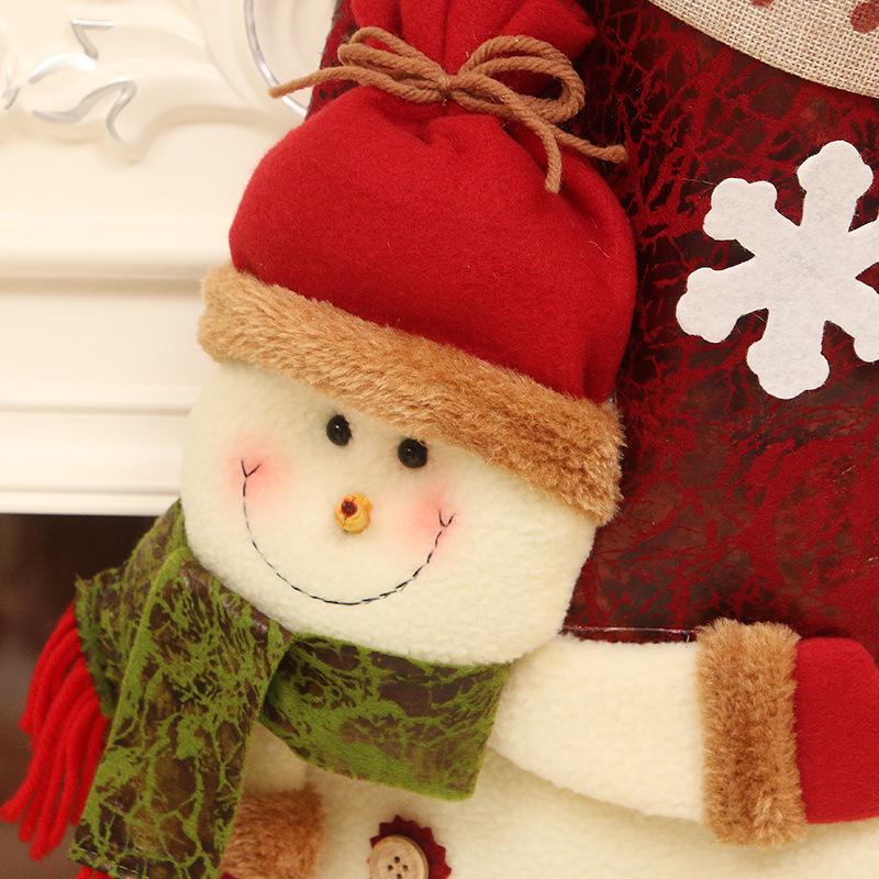 Christmas Ornaments Children Christmas Stocking Gift Bag Candy Gift Stocking Hanging Old Snowman