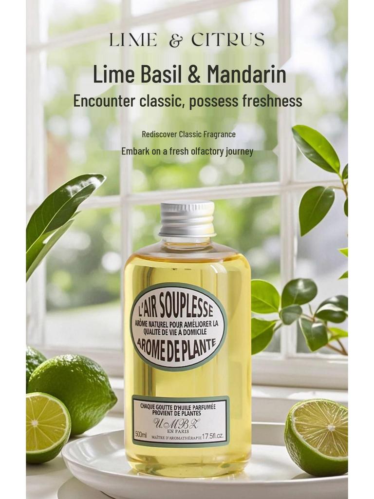 Green Lemon Basil Citrus Aromatherapy Refill for Flameless Car Diffuser & Bedroom