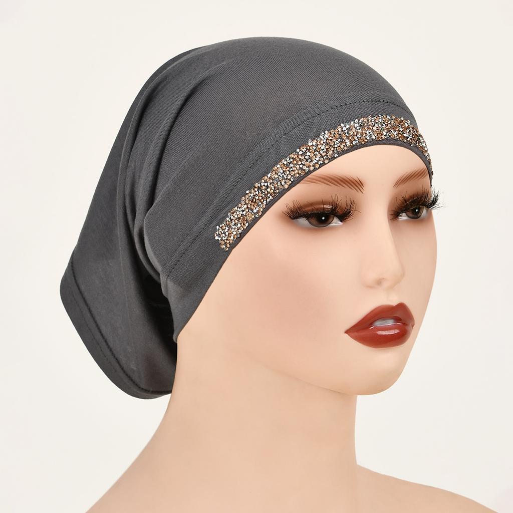 Модал Хлопок Ромбы Подшлемник Эластичный Хиджаб Простой Мягкий Капот Мусульманские Женщины Эластичный Внутренний Хиджаб Тюрбан Ислам Подшлемник