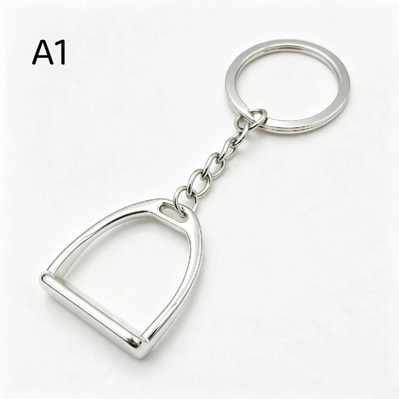 Equestrian Horse Stirrup Keychain Cute Animal Themed Decor Accessory 1Pcs Lightweight for Backpack Pendant Daily Use