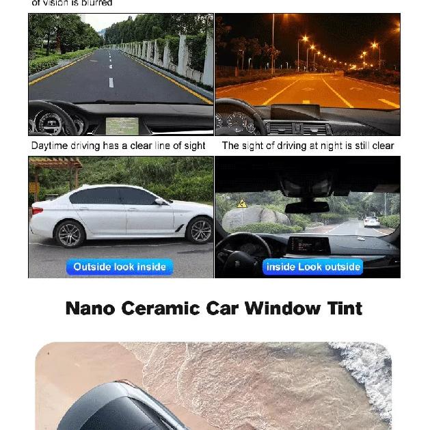 50X300cm Super quality high heat resistant car glass IR100% nano ceramic solar tint window film 5%~75%VLT