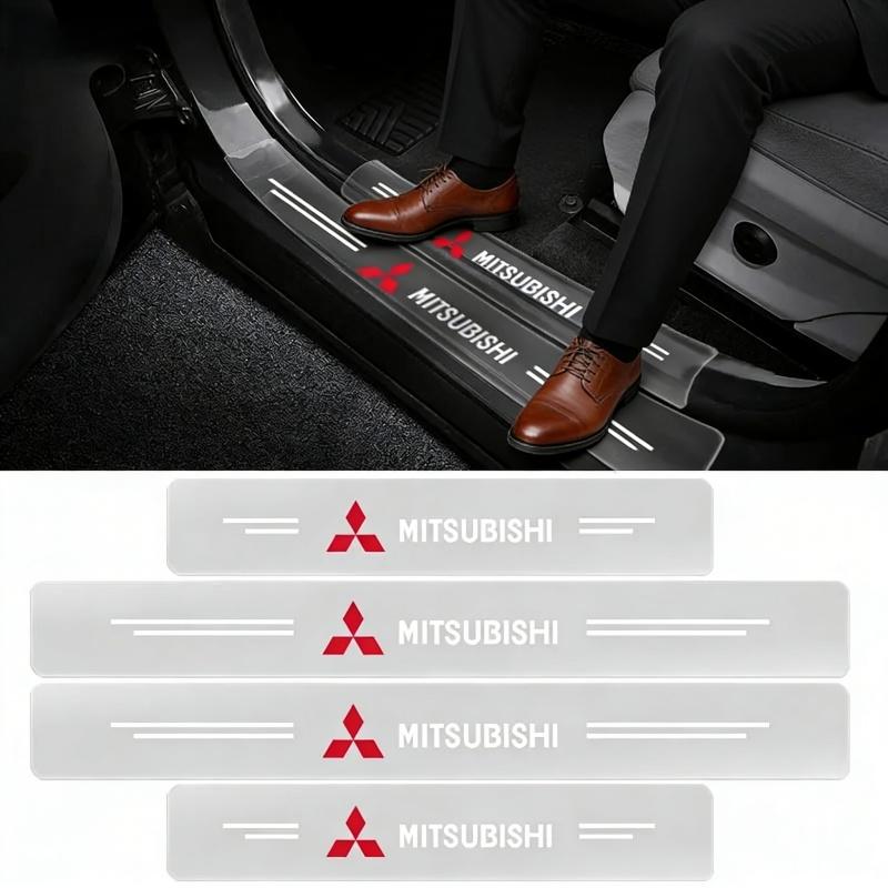 4PCS Universal Car Door Sill Protector Sticker Transparent Anti-scratch Scuff Plate Guard for Mitsubishi Outlander Lancer Pajero