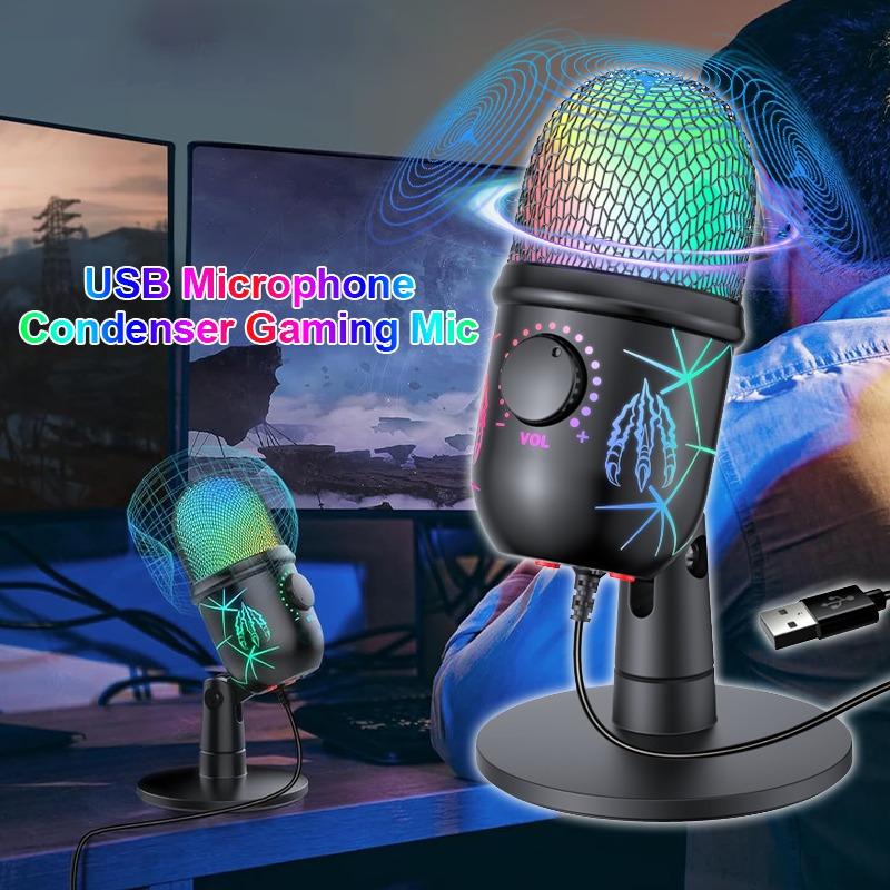 USB-микрофон для прямых трансляций, караоке V5, шумоподавление, игровой конденсаторный микрофон с подставкой для мобильного телефона