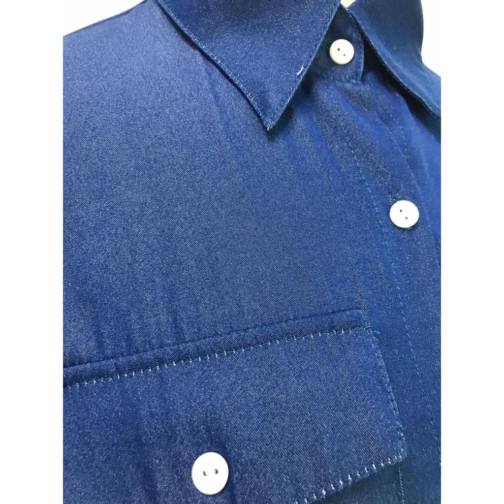 Женское длинное свободное платье-рубашка с длинными рукавами, лацканами, пуговицами и карманами