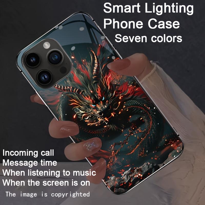 Модный чехол-фонарик со светодиодами в виде китайского дракона для OPPO Realme 11 14 13 12 10 9i 9 8 8i 7 C15 C21 C21Y C53 C55 4G 5G Pro Светящийся чехол