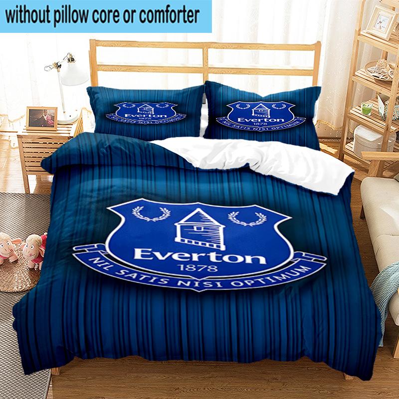 3pcs Fc Crest Design Printed Bedding Set Duvet Cover Closure Includes 1 Duvet Cover & 2 Pillowcases Bedding Sets Home Decor Gifts