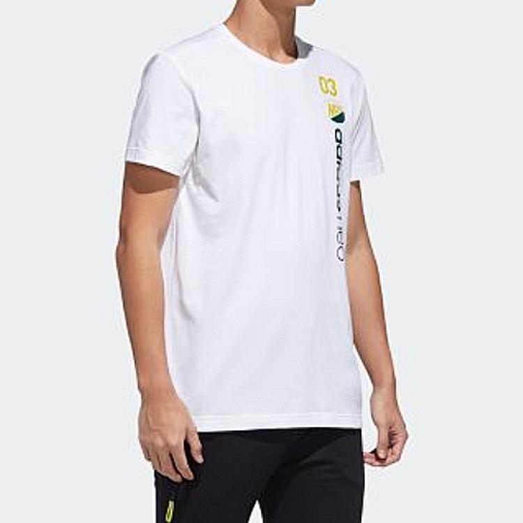 adidas Neo Casual Comfort Sport Футболка с круглым вырезом Мужские топы Белый GK1525