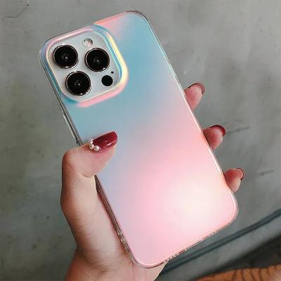 Роскошный модный матовый чехол-градиент Аврора Лазерный для iPhone 17 11 12 13 14 15 16 Pro Max Plus Лазерный бампер Задняя крышка