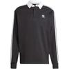 Originals Adicolor Vintage Soft Comfortable Logo Long Sleeve Polo Shirt Men Tops Black IZ4806