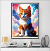 5D DIY Full Circle Diamond Painting "Comic Cat" Diamond Rhinestone Embroidery Cross Stitch Home Decor Gift
