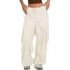 Women Cargo Pants Adjustable Drawstring Wide Leg Summer Trousers with Multi Pockets