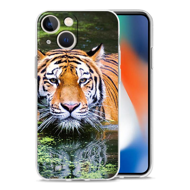 Чехол для телефона iPhone 17 Чехлы iPhone Air 16 15 12 13 14 Pro Max 7 8 Plus 16Pro iPhone11 Мягкий чехол Тигр Леопард Мода