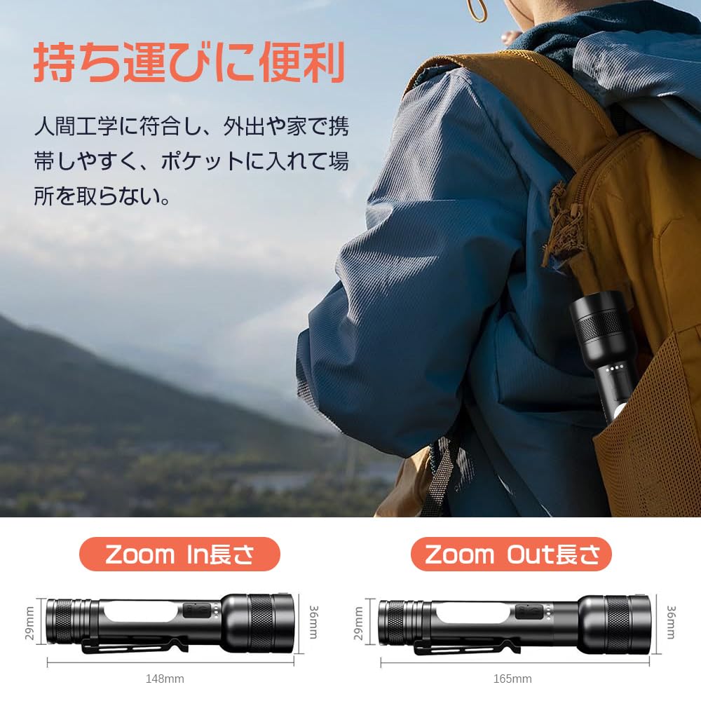 Мощный фонарик для подготовки к стихийным бедствиям Люмены с COB Рабочий ручной свет с 9 уровнями яркости USB IP56 Водонепроницаемый и Большой Мощный Высокий SOS