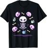 Kawaii Pastel Goth Cute Creepy Cat Bat Skeleton T-Shirt Print Original Design Gifts T Shirts Mens Clothing Camisas Streetwear