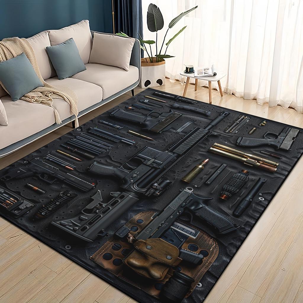 Стиль Милитари Стрелять Оружие Арсенал Горячее Оружие Ковер для Гостиной Спальни Дома Декорация Дивана, Детский Напольный Коврик
