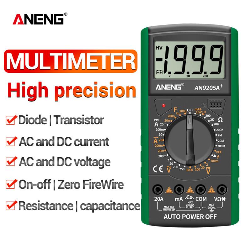Цифровой мультиметр Aneng An9205a + True-rms, тестер транзисторов, тестер конденсаторов, автомобильная электротехника