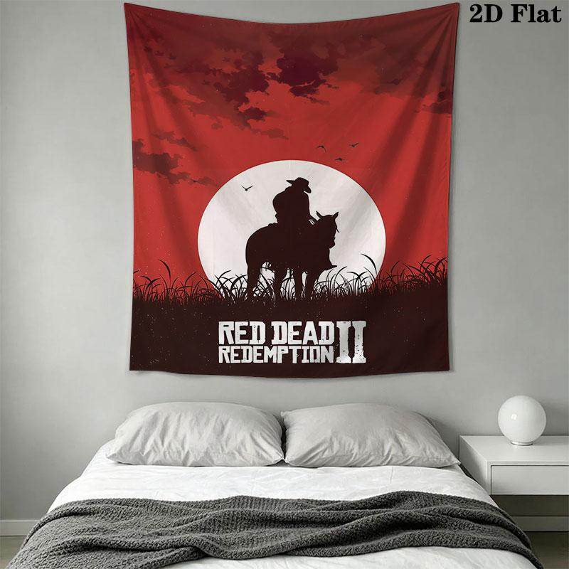 RDR2 Настенный тканевый плед с принтом Декоративные гобелены для спальни гостиной Домашний декор