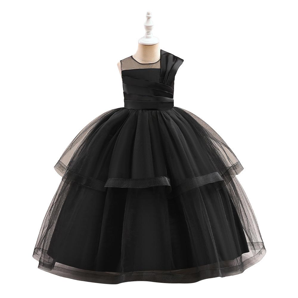 Винтажное тюлевое белое свадебное платье для девочек, элегантное детское праздничное платье принцессы с бантом для подружек невесты для девочек, костюмы на день рождения без рукавов