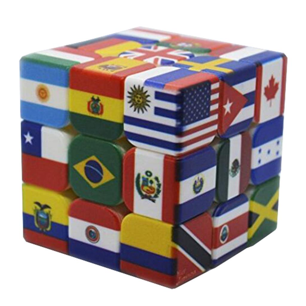 3x3x3 Magic Puzzle Cube Printing National Flag Pattern Packing Cubo Childrens Gifts Educational Fidget Speed Cube Toys For Kids
