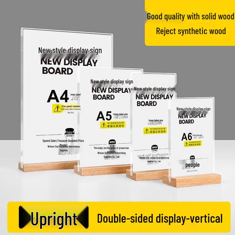 Acrylic A4 Menu Display Stand for Coffee & Milk Tea Shops